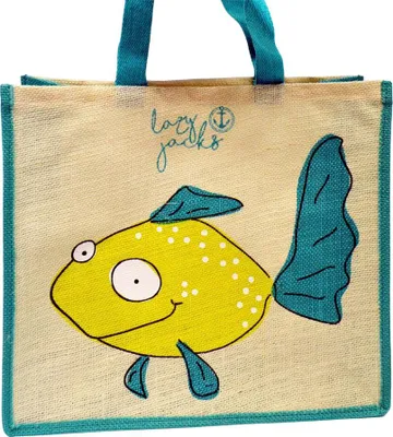 Immagine prodotto di Lazy Jacks - Borsa portaoggetti, pesce, iuta LJ309 (taglia unica) (turchese)