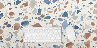 Produktbild von Terrazzo In Pastelltönen – Schreibtischunterlage – Rutschfeste Tischunterlage – Schreibtischmatte für Büro & Zuhause – Schreibunterlage – Mauspad – Tischmatte – 90 x 45 cm