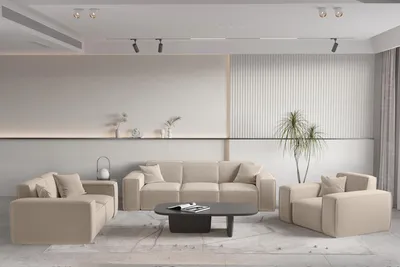 Produktbild von Sofaset Designersofa CELES PREMIUM 3-2-1 in Stoff Opera Velvet Sand