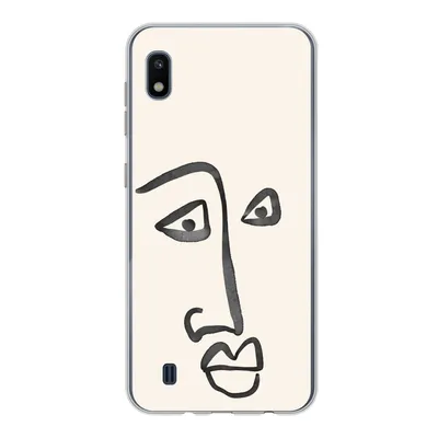 Produktbild von MuchoWow® Handyhülle Schutzhülle Hülle für Samsung Galaxy A10 Gesicht - Augen - Strichzeichnung Silikon Softcase Handy Hülle - Schutzhülle