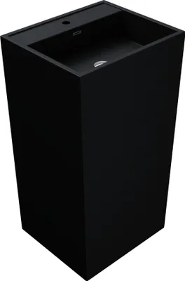 Produktbild von Mai & Mai Design Standwaschbecken freistehend in schwarz, aus Mineralguss, Waschtisch, BTH: 50x42x90cm Col34