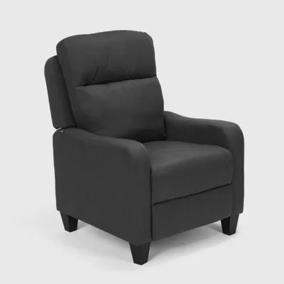 Image de Fauteuil relax push-pull Kyoto avec repose-pieds en tissu - Gris