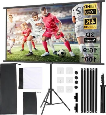 Productafbeelding van Famanu projectiescherm, 100 inch, HD - In hoogte verstelbaar met statief