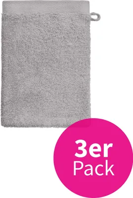 Produktbild von grace grand spa Waschhandschuh Absolut mit breiter Webbordüre Silber One Size
