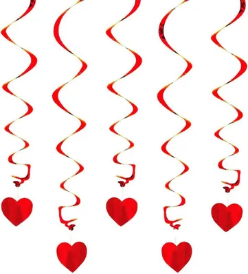 Produktbild von Oblique Unique 5 Girlande Spiral Deckenhänger mit Herz - rot