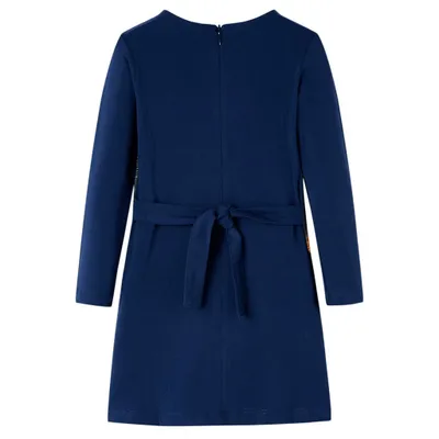 Immagine prodotto di vidaXL Abito da bambino con maniche lunghe blu navy 116
