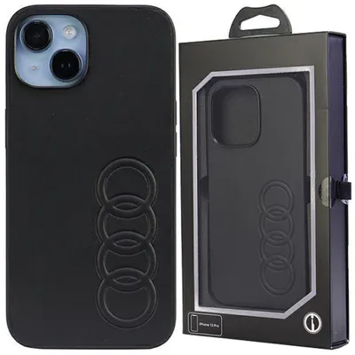 Produktbild von Audi Kunstleder iPhone 14 6,1  schwarz/schwarz Hardcase AU-TPUPPCIP14-TT/D1-BK Handyhülle