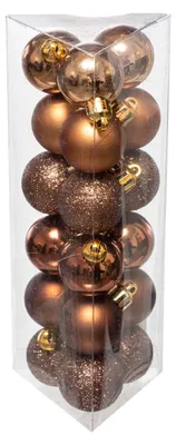 Produktbild von Weihnachtskugeln Set aus Kunststoff, 18-teilig, Ø 3 cm