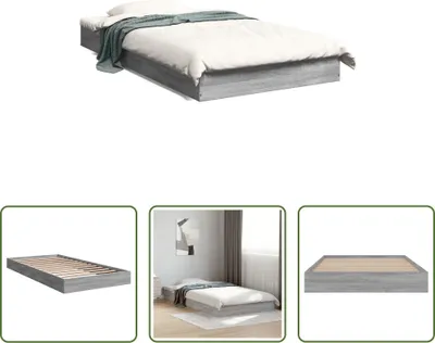 Produktbild von The Living Store Bettgestell Grau Sonoma 100x200 cm Holzwerkstoff