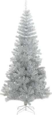 Zdjęcie produktu dla vidaXL Sztuczna choinka ze stojakiem srebrna 240 cm PET