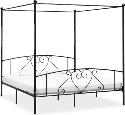 Immagine prodotto di Struttura letto a baldacchino in metallo nero 180 x 200 cm