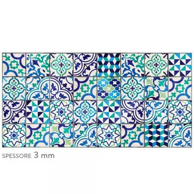 Obrázok produktu pre MATTONELLE VIETRI - Ochrana proti striekajúcej vode do kuchyne z flexibilného PVC - Rozmery 120 x 60 cm, hrúbka 3 mm