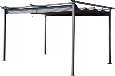Obrázek produktu pro Pergola se stahovací střechou - 3 x 4 m - šedá