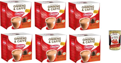 Produktbild von CRASTAN, 60 -Kapseln, Ginseng- und Kaffee-Kapseln, glutenfrei, 100% Italy + Italian Gourmet polpa 400g