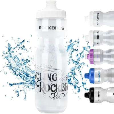 Immagine prodotto di Borraccia da bici ROCKBROS da 750 ml - Borraccia capiente per ciclismo, fitness ed escursionismo - Trasparente e bianca