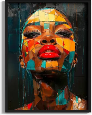 Produktbild von Modernes Bild auf Kunstleder „Frau der Erde U17“  60x80, Zertifikat, Alurahmen