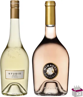 Produktbild von Los Entdeckung Miraval 2x75cl- 1 Studio von Miraval 2024 weiß 75cl 13% & 1 Côtes de Provence Rosé 2024 75Cl 13%