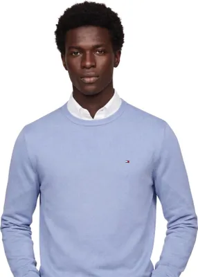 Produktbild von Tommy Hilfiger Pullover hellblau Rundhals Baumwolle Kaschmir