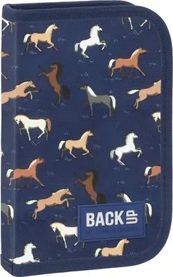 Produktbild von Pferde Federtasche ungefüllt leer Federmäppchen Federmappe Pony blau