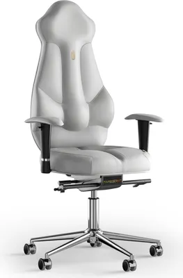 Produktbild von KULIK SYSTEM Imperilal – Schreibtischstuhl für Büro und Zuhause mit patentierter ergonomisch geformter Rückenlehne und Sitzkissen. Echtleder weiß