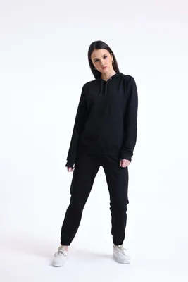 Produktbild von Sweatshit mit Kapuzze Royyen 490 Hoodie Damen – SCHWARZ / M