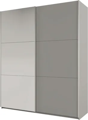 Produktbild von Schwebetürenschrank Katania 200, 2 Türen Kleiderschrank mit 1 Spiegel, Moderne Garderobe, Schrank in Größe: 200 x 244 x 65 cm