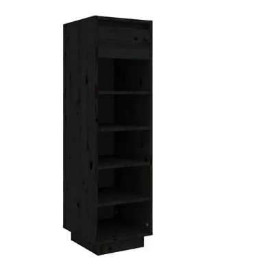 Immagine prodotto di vidaXL Scarpiera nera 30x34x105 cm in legno di pino massiccio