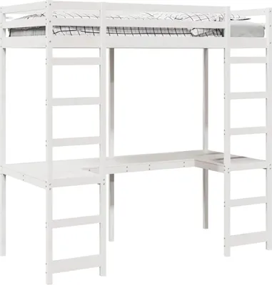 Produktbild von vidaXL Hochbettrahmen Weiß 80 x 200 cm Massives Kiefernholz