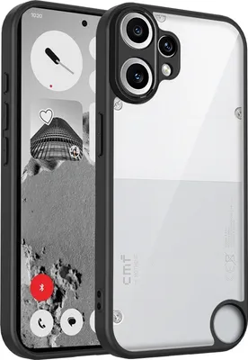 Obrázek produktu pro Pouzdro pro Nothing CMF Phone 2 Pro průhledný zadní kryt s TPU rámečkem, odolné proti nárazům Černý