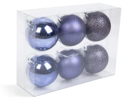 Imagen del producto de Juego de adornos para el árbol de Navidad - Color lila - 6 unidades por juego