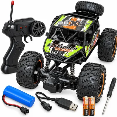 Produktbild von RC Auto 4x4 Ferngesteuertes Auto Offroad Fahrzeug Kinder 2.4 GHz Monstertruck mit Akku USB