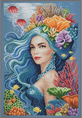 Produktbild von Lanarte Kreuzstich Stickpackung "Romantik, Schönheit des Meeres", Zählmuster, 47x69cm