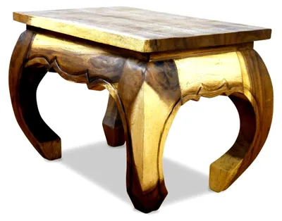 Produktbild von Opiumtisch aus Massivholz – 60x40x40cm – Handgeschnitzter Beistelltisch aus Thailand, Einzigartig und Nachhaltig, Ideal für Wohnzimmer und Leseecken