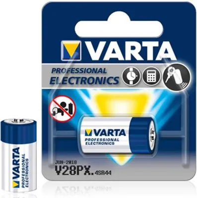 Produktbild von Varta Primary Silver Batterie V28 PX / 4 SR 44, Nickel-Oxyhydroxide (NiOx), 6.2 V, 145 mAh, 13 mm, 13 mm, 25.2 mm