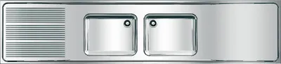 Immagine prodotto di Lavello commerciale KWC AR, MAXIMA, acciaio inox, 2 vasche, 2600x432x600 mm, scarico a sinistra