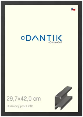 Obrázek produktu pro DANTIK rámeček 29,7x42 | ALU profil 6240 Černá matná (Plexi Čiré)