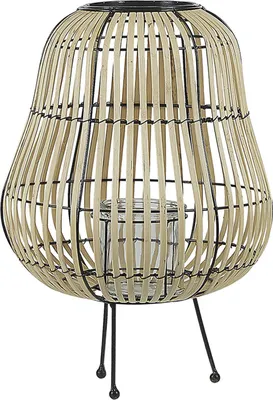 Zdjęcie produktu dla BELIANI Lampion dekoracyjny jasnobrązowy wierzbowe 44 cm ozdoba świecznik boho