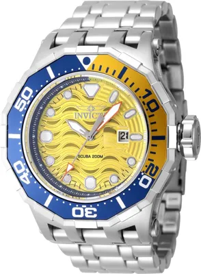 Produktbild von Invicta Pro Diver 47844 Herrenuhr - Quarzwerk - Edelstahl mit gelbem Zifferblatt - 52 mm