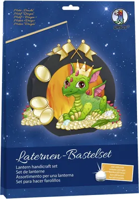 Produktbild von URSUS Laternen-Bastelset „Drache“, Papierlaterne, Mehrfarbig, Einfarbig