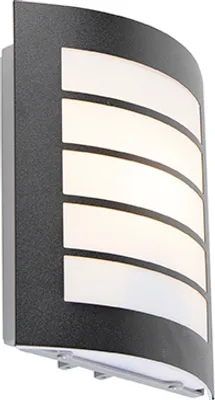 Produktbild von Qazqa Modern außen Wandleuchte, Außenlampe, Wandlampe für den Garten - Miro - Schwarz, max. 10W, Geeignet für LED, 17.6cm, IP44, Rechteckig