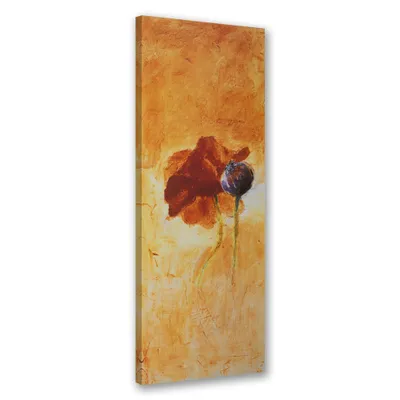 Produktbild von Leinwandbild Gemalte Mohnblume 40x120 Feeby Braun bild für die wand bereit zum aufhängen