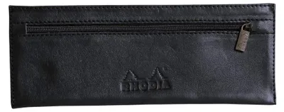 Produktbild von Rhodia 118449C Schlampermäppchen 22x8,5cm Leder Schwarz