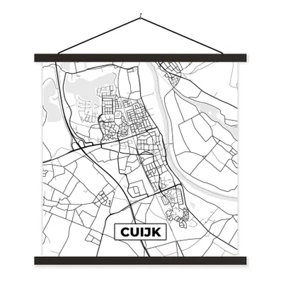 Obrázek produktu pro MuchoWow® Textilní plakát - Mapa - Guijk - Mapa města - 40x40cm - S černými lamelami