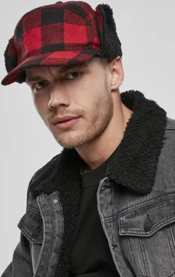 Image de Brandit BD7010 | Lumberjack casquette d'hiver - Couleur : Red/Black - Taille : One Size