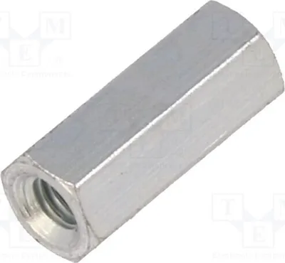 Obrázok produktu pre 10 kusov distančných objímok so závitom 12 mm, vnútorný šesťuholník: M3. 123X12 - distančné prvky