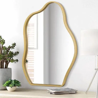 Produktbild von Asymmetrische Holzwandspiegel groß