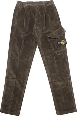 Zdjęcie produktu dla 5870AQ spodnie cargo bimbo STONE ISLAND chłopięce aksamitne spodnie dziecięce zielone