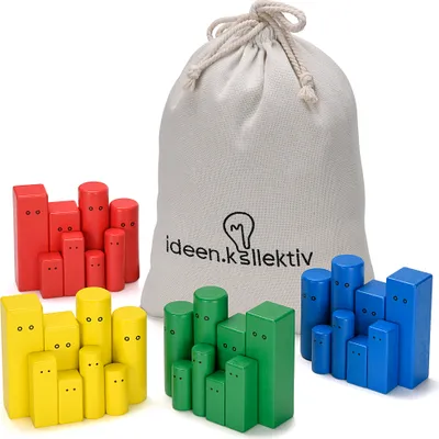 Produktbild von ideen.kollektiv - Bunte Pro Systembrett, Familienbrett Figuren - Premium Figuren für die systemische Aufstellung, Coaching, Therapie und Beratung