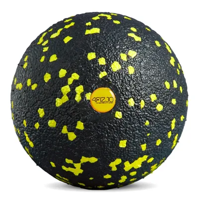 Produktbild von 4FIZJO EPP Massageball 12 cm, Triggerpunkt- & Selbstmassage, Faszienrolle, Muskelentspannung, Physiotherapie & Rehabilitation, schwarz-gelb