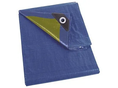 Produktbild von Perel Wasserabweisende Abdeckplane 3 x 4 m aus Polyester 110 g/m², rechteckige Plane mit 14 Ösen und